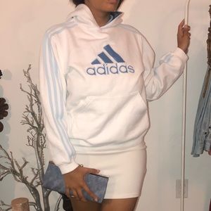 Adidas Sweater | Medium | Light Blue Letters